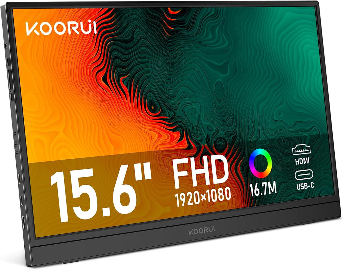 Écran PC, réglable, 15, 6 pouces, KOORUI, 60Hz, portable