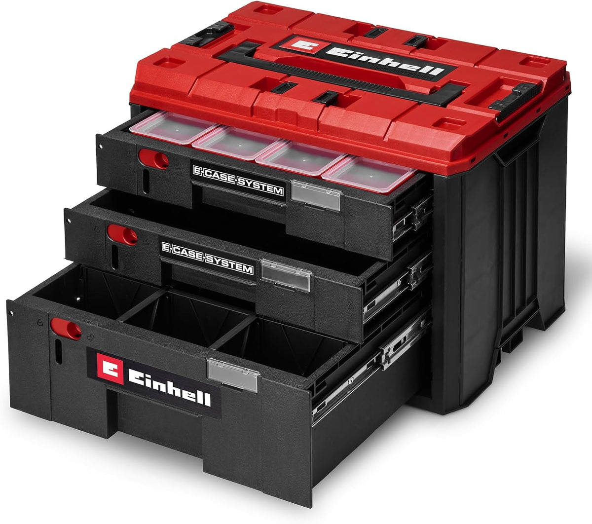 Einhell Caisse à outils, 12, 5 cm, 5, 5 cm, Original Malette de rangement à tiroirs E-Case
