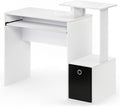 Furinno Bureau, Bois, Blanc/Noir, portable, Taille Unique