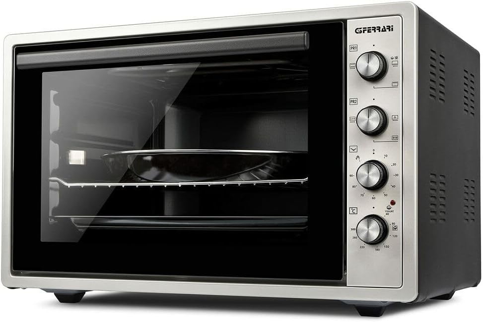 Mini four, 58 L, G10154 'Rosto 58' Four Électrique Ventilé Avec Rôtissoire, verre, G3 Ferrari, 300°C, 41cm, 58 Litre, réglable, minuterie