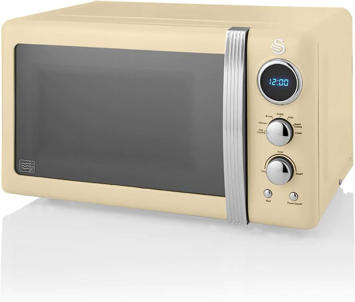 Swan Four micro-ondes, 5 Niveaux, verre, 27 cm, 29, 6 cm, 5 Niveaux de Puissance, SM22030CNEU, 20L, 27cm, 800W, Minuterie 60 Minutes