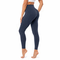 Legging femme M en tissu extensible bleu marine pour sport taille haute avec poche