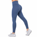Legging de sport M bleu en tissu extensible taille haute