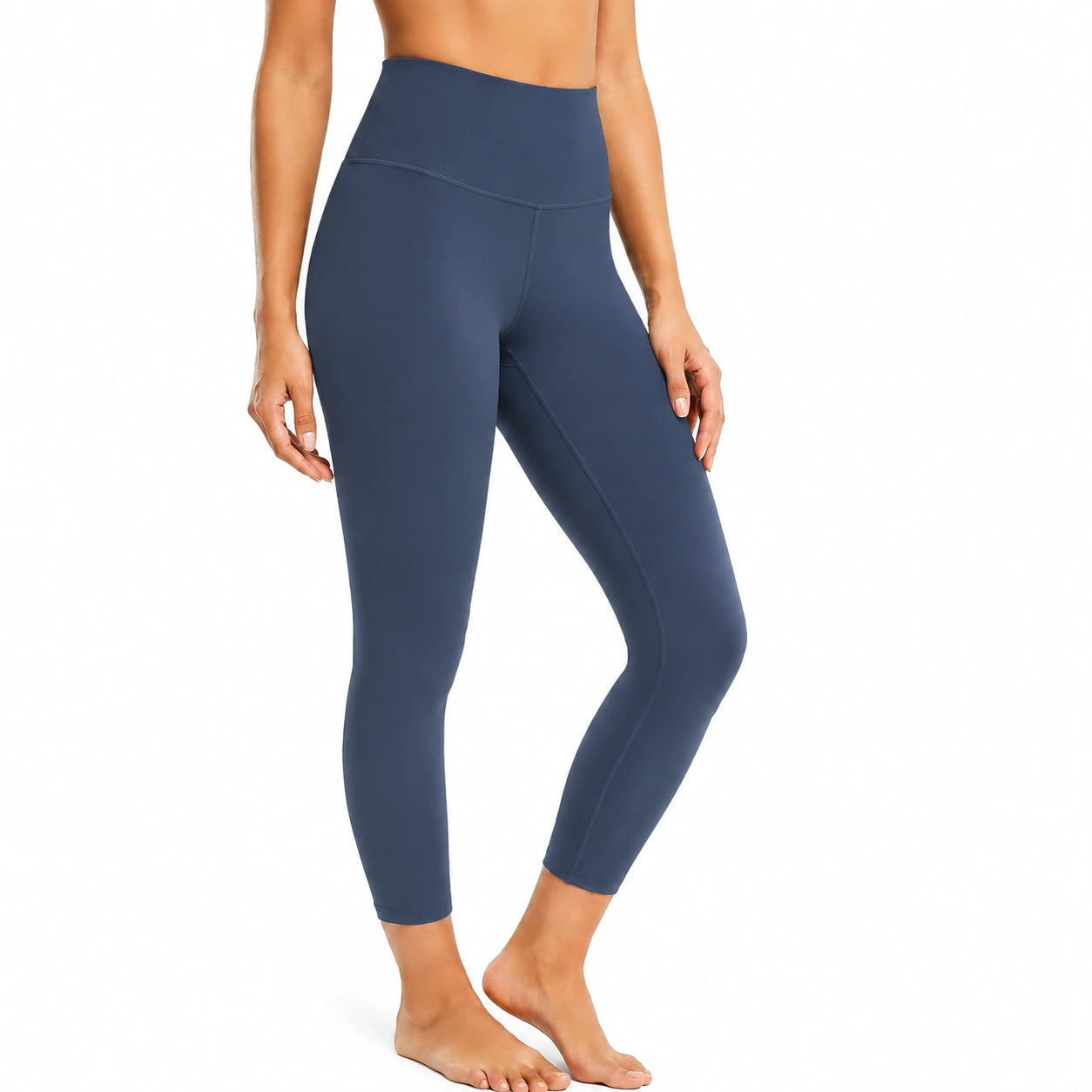 Legging de sport femme taille S bleu marine extensible taille haute