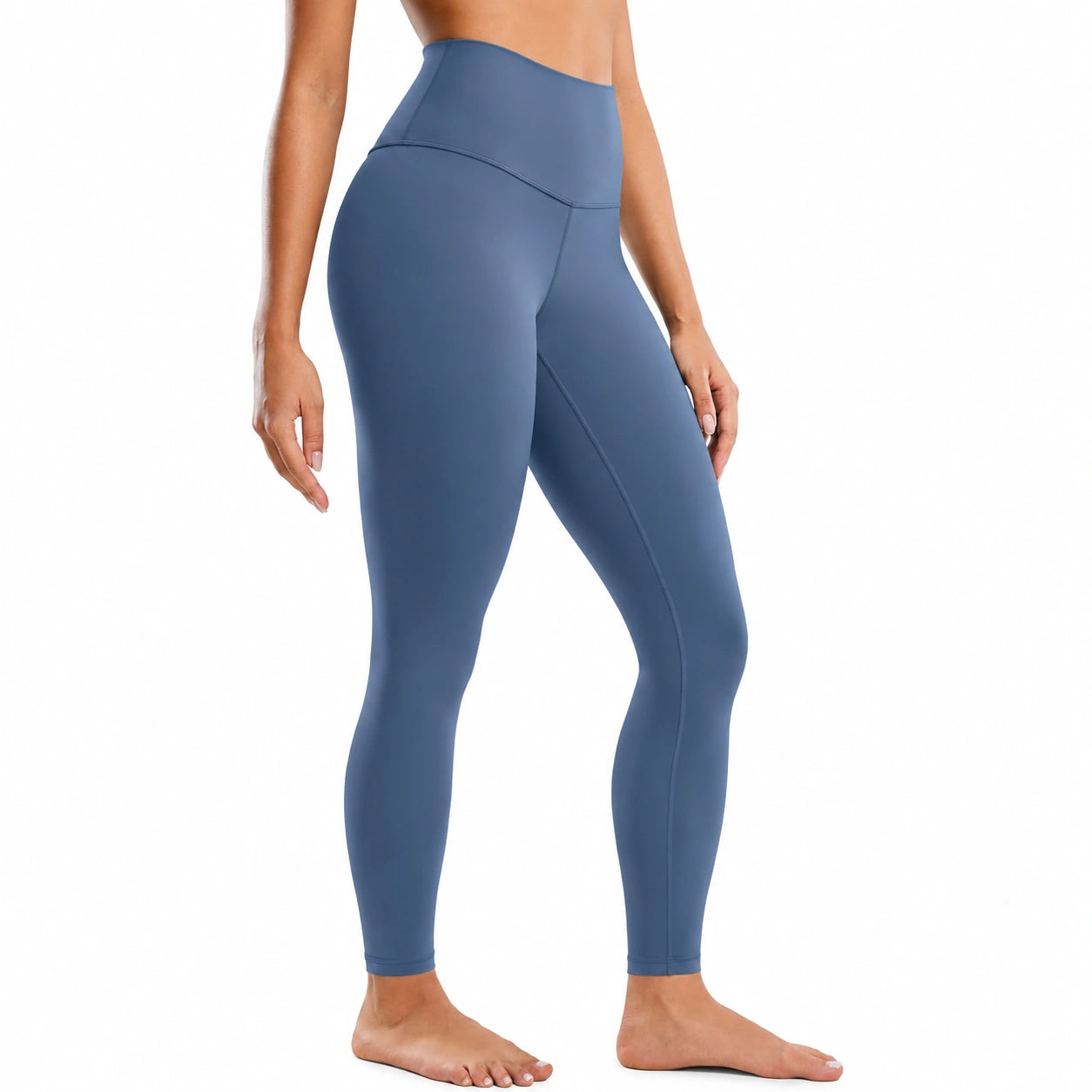 Legging de sport femme taille S bleu en tissu extensible à taille haute
