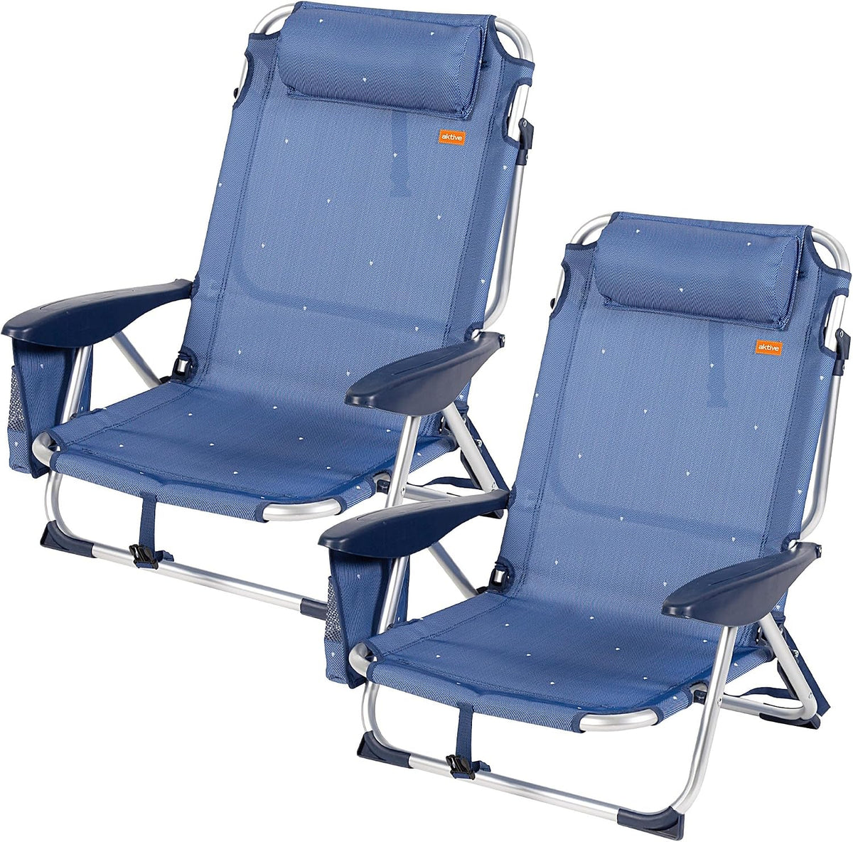 Chaise, Structure en Aluminium léger, 64 × 64 cm, pliable, pour la Plage ou Le Jardin, AKTIVE, 51 × 45 × 76 cm, 19 cm, 57 cm
