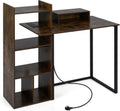 CASART Bureau, table de travail moderne pour ordinateur portable, 110 cm, 3 niveaux, écriture