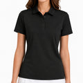 Polo femme M en tissu noir à manches courtes coupe ajustée