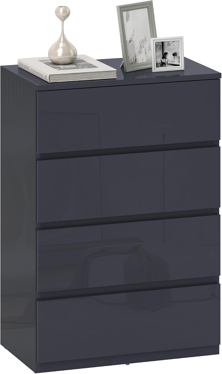Commode, 55 × 34 × 80 cm, HOMCOM, 4 tiroirs, 55l, 47l