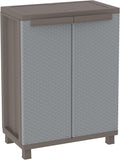Coffre de rangement, Armoire d'Intérieur et d'Extérieur à Effet Rotin, 1 Étagère Réglable, 5 cm, Terry, 2 portes, Jrattan 68