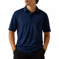 Polo homme taille L bleu marine à manches courtes motif géométrique
