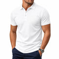 Polo homme L blanc en maille à manches courtes style classique