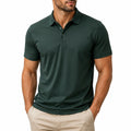 Polo homme taille M en tissu vert foncé à manches courtes style classique