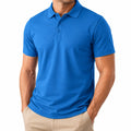 Polo homme taille M bleu à manches courtes en maille piquée style décontracté