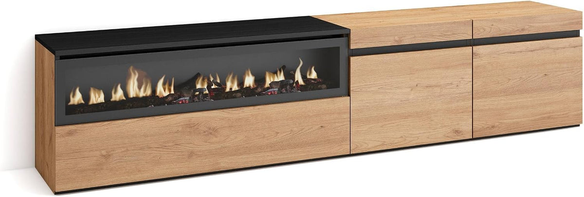 télécommande, 102 cm, 21 cm, 45 cm, 35 cm, 51 cm, 34 W, 3 niveaux, 34w, 120cm, éclairage LED, Meuble TV, Skraut Home