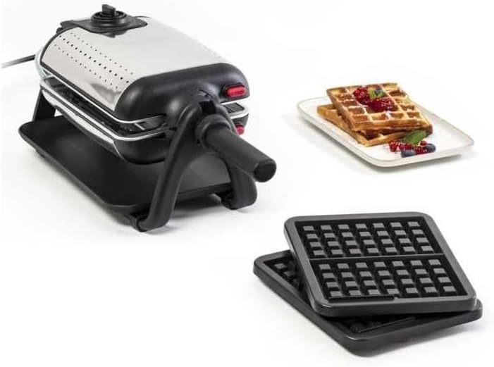 Tefal Machine à gaufres et croques, réglable, King Size, Gaufrier Semi Professionnel Rotatif, Plaques amovibles