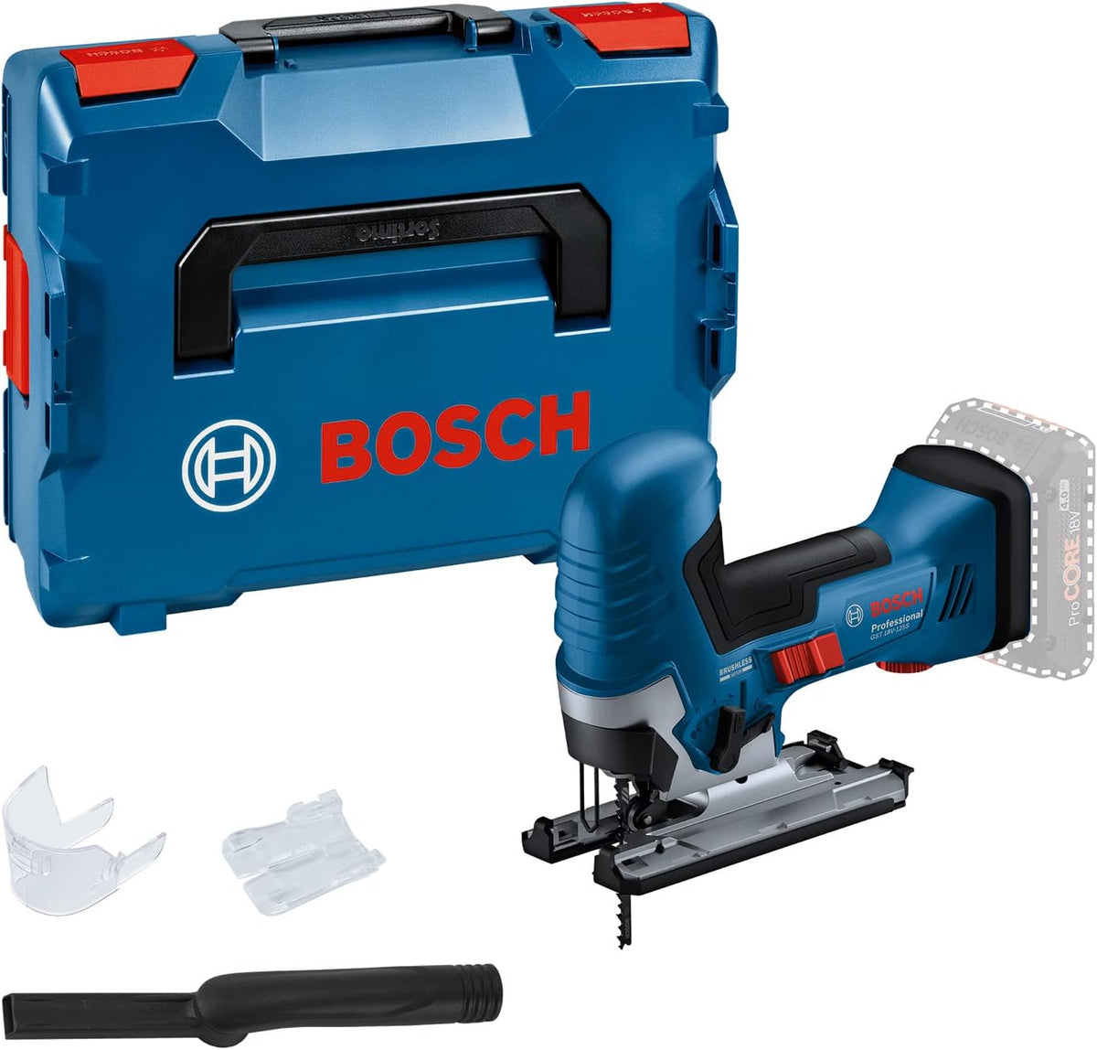 Bosch Professional Scie, éclairage LED, 18 V, 18V-125, porte-lame SDS, set d'aspiration