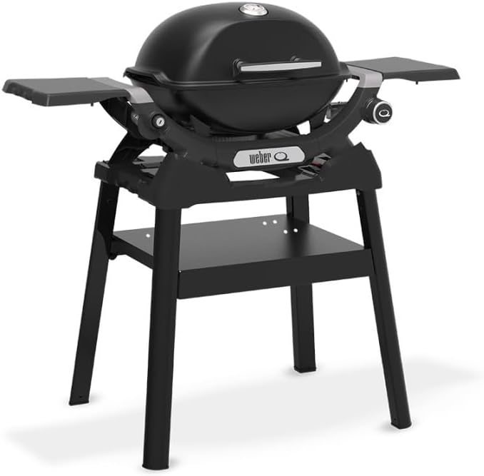 WEBER Barbecue à gaz, 1200N, avec brûleurs haute performance, 2, 93 kW, noir minuit, fonction gril, portable