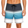 Maillot de bain homme taille L en tissu synthétique bleu marine bleu blanc à rayures pour la natation