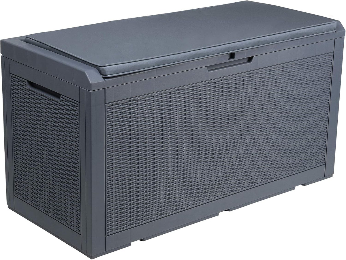 YITAHOME Coffre de rangement, Grand Boîte de Rangement Extérieure en Résine de 380L avec pour Meubles de Patio, 121 × 54 × 61cm