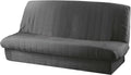 Canapé, 140 cm, Polyester Uni, Douceur d'Intérieur, 200 cm, 120 à 140 cm, 185 à 200 cm, Housse de Clic Clac Matelassée, Essentiel Beton