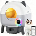 GarveeHome Maison de toilette, Bac Litiere pour Chat Sûre et Automatique, 79L Litiere Automatique avec Capteurs De Sécurité, Wi-Fi