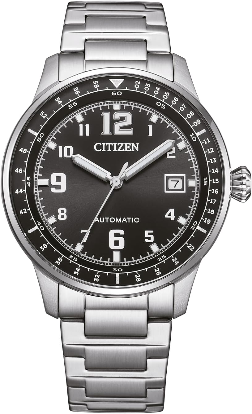 Citizen Montre bracelet, acier inoxydable, 21 cm, Montre Analogique Automatique pour Hommes Urban Military, 19 mm, 40 mm, 12 mm