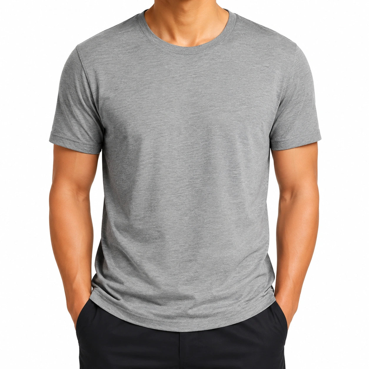 T-shirt homme taille M en coton gris à manches courtes style basique