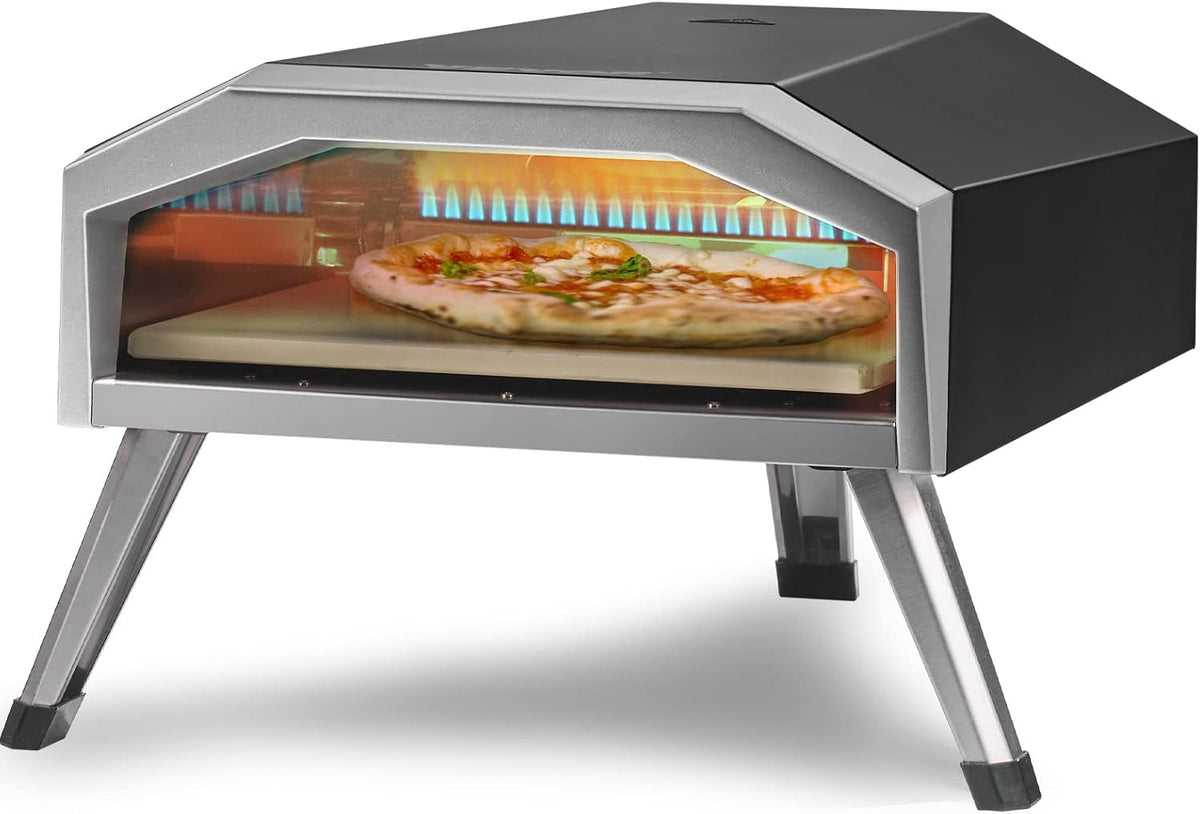 VEVOR Four à pizza, pour le jardin, 330 mm, pliable, acier inoxydable, 540 °C, valve de réduction max. 540 °C, portable