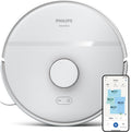 Robot aspirateur PHILIPS XU2000, Wi-Fi, 2700 Pa, 130 Min Autonomie, XU2000/20, avec Station, Blanc, Aspiration et Lavage Simultanés
