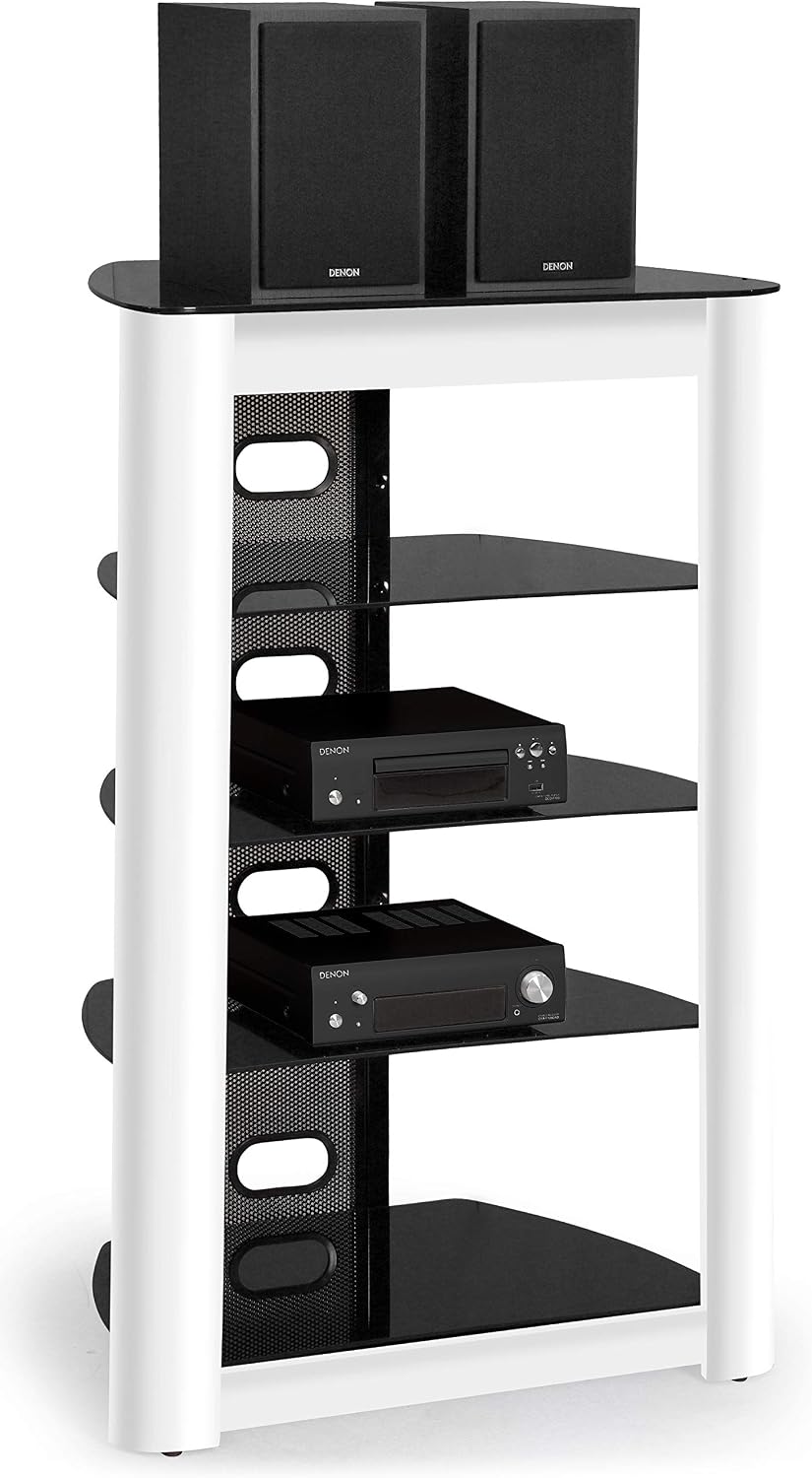 Meuble TV Centurion Supports, 68 × 49 × 102 cm, verre, 6 mm, 5 mm, 5 niveaux, 5 étagères