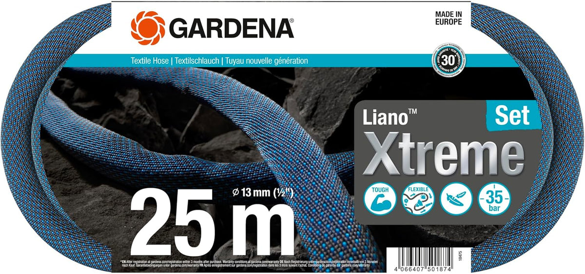 Gardena Tuyaux d'arrosage, 13 mm, Liano Xtreme 25m, Set