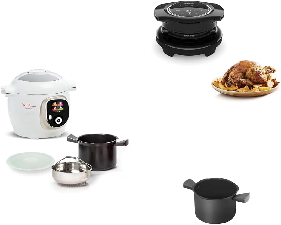 Moulinex Friteuse à air, 6 L, capacité 6 litre, Cookeo+ Multicuiseur intelligent haute pression + Extra Crisp Cookeo