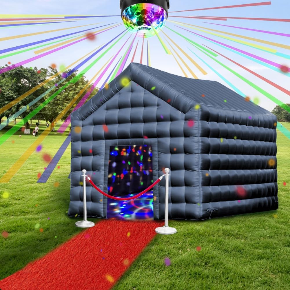 Châteaux gonflable, Tente de discothèque gonflable avec éclairage LED coloré pour fête d'anniversaire, 5, 5 × 5 × 4 m, SAYOK, réunions entre amis