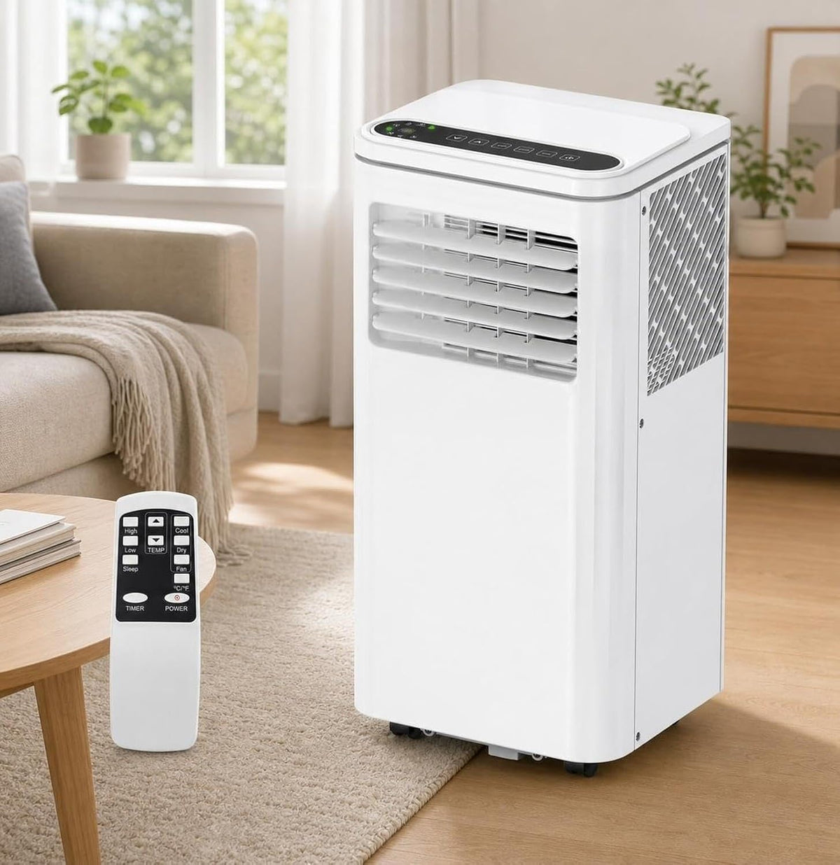 RENWEIWEI Climatiseur portable, 10 000 BTU, télécommande, 10000 BTU, 127 cm, Minuterie et Télécommande, 16°C, 31°C, 3 en 1 Refroidit 42 m2
