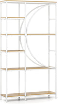SFAREST Bibliothèque, réglable, 177 cm, 6 niveaux, 175/177 cm, 6 étagères, grande largeur avec compartiments ouverts