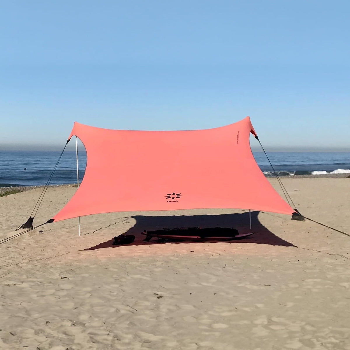 Gigante Tente de Plage Neso, 2, 5 m, 8 pi, 3, 4 m, 11 pi, x 3, 4 m, portable, de Hauteur, Coins renforcés et Poche réfrigérée, Corail