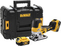 DEWALT Scie, 5 Ah, éclairage LED, DCS335P2-QW 3200cps, 18V, 2 Batteries et Chargeur, Courses à Vide 3200cps/min, réglable