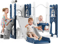 Toboggan, Structure d'escalade 7 en 1 pour Les Tout-Petits à, 6, 5 cm, IdealHouse, balançoire