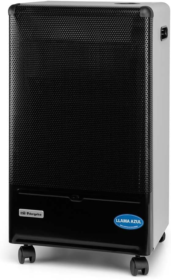 Orbegozo Radiateur électrique, 4200 W, métal, 40 × 70 × 32 cm, HBF 90 Réchaud au butane, noir/gris, triple système de sécurité