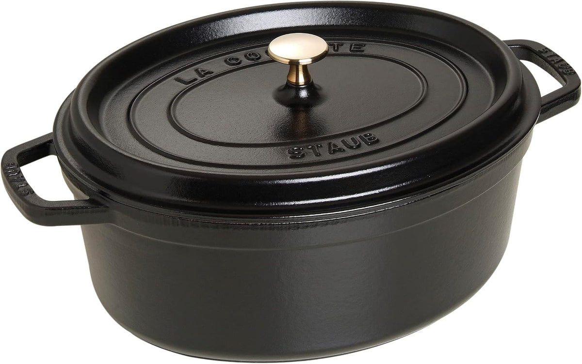 Cocotte, 41 cm, STAUB, 12 L, 49, 3 × 19, 8 cm, 35, 7 cm, 250 °C, Noire, Induction