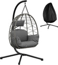 Siège suspendu, salon ergonomique intérieur et extérieur, pliable, 150 kg, Crevyteg, capacité de 150 kg, Chaise œuf suspendue robuste avec support