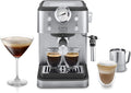 De'Longhi EM450 Machine à café, 13 cm, buse pour cappuccino, réglable, acier inoxydable, 100 mm, 130 mm, tasse jusqu'à 13 cm, 15 bar