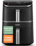 Cosori Friteuse à air, 10, 8 L, 4, 3 L, 6, 5 L, 2.3 L, 5 vitesses, 10.8L, 7 fonctions