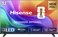 Hisense 32A5S Téléviseur, 80 cm, TV 2026 LED 32', 200 × 200 mm, 32 pouces, Wi-Fi, Bluetooth, éclairage LED, Port USB-C, WiFi, Noir