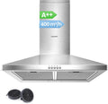 Comfee CH60A17EM400SS-EU Hotte aspirante, 23 Modes, éclairage LED, acier inoxydable, 400 m3/h, 60cm, 11.5W, réglable, Argenté