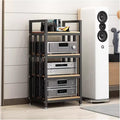 PAKGTDCD Étagère audiovisuelles, 4 Niveaux, réglable, étagère en Bois Moderne, 6, 4 cm, Support de composant stéréo à 4 Niveaux