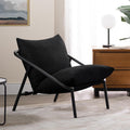 Fauteuil, Structure en métal avec Coussins en Mousse déchiquetée, Zinus, Noir, Chaise d'appoint Ada Sling