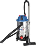 Dedra Aspirateur eau et poussière, 1600 W, acier inoxydable, 30 l, 3200 l, 2000 W, bac de ramassage de 30 l, Puissance 3200 l/Min