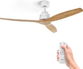 Ventilateur de plafond Ufesa, 3 Pales en Bois Naturel 132cm, télécommande, 6 Vitesses, 40 W, 132 cm, 40W, Minuterie 8h, Blanc, Bois Clair, hiver
